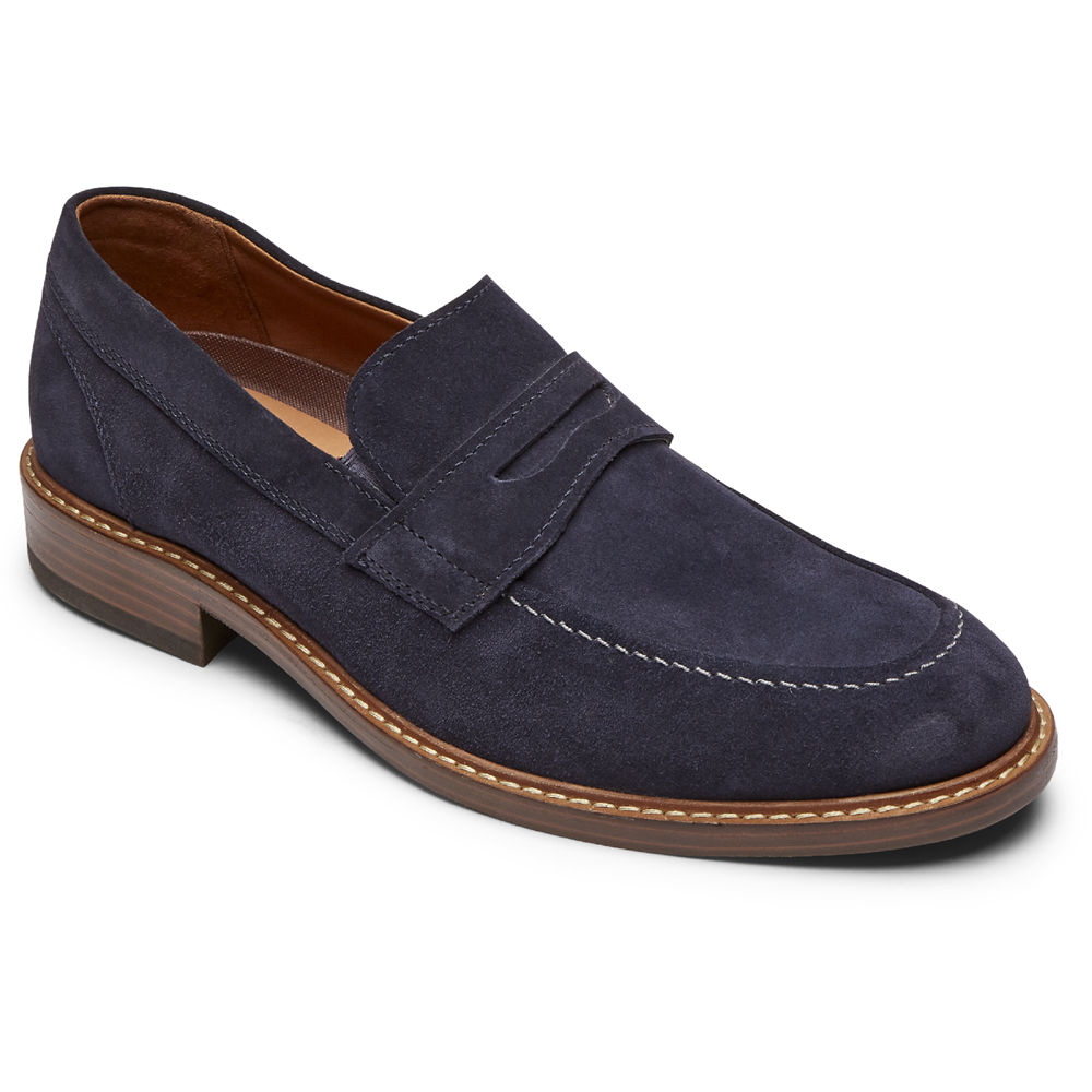 Rockport Singapore Mens Loafers - Kenton Penny Navy - ZS9285170